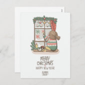 Alexandra Dikaiaによるсクリスマスのパターン シーズンポストカード (正面/裏面)