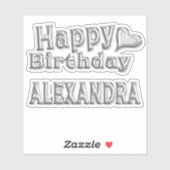 Alexandra Happy Birthday silver Aufkleber Sticker シール (シート)