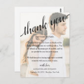 Alexandra Photo Wedding Reception Thank You ポストカード (正面/裏面)