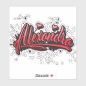 Alexandra red Heart Graffiti Aufkleber Sticker シール (シート)