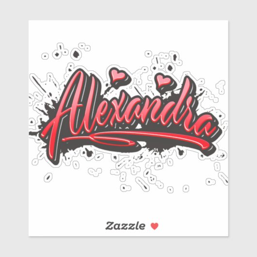 Alexandra red Heart Graffiti Aufkleber Sticker シール (シート)
