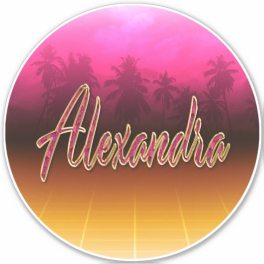 Alexandra Vorname Name pink Aufkleber Sticker シール (正面)
