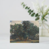 Alexandre Calameによるオークの木の風景 ポストカード (スタンド正面)