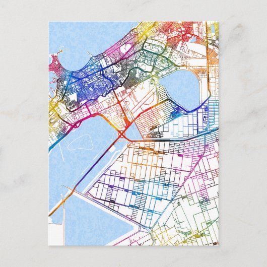 Alexandria Egypt City Map ポストカード (正面)