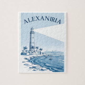 Alexandria Lighthouse Coastal Scene Travel ジグソーパズル