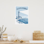 Alexandria Lighthouse Coastal Scene Travel ポスター (キッチン)