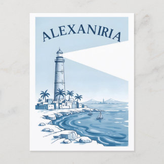 Alexandria Lighthouse Coastal Scene Travel ポストカード