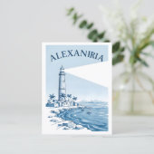 Alexandria Lighthouse Coastal Scene Travel ポストカード (スタンド正面)