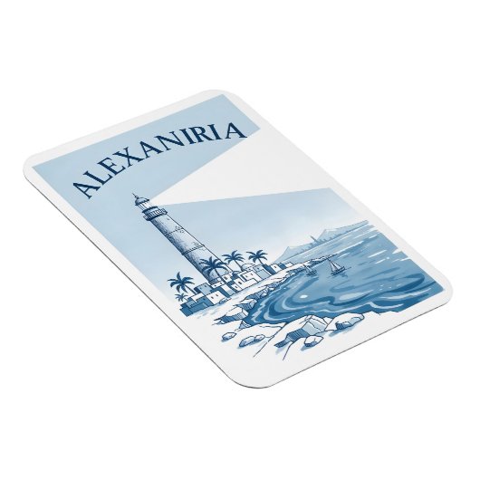 Alexandria Lighthouse Coastal Scene Travel マグネット (右側)
