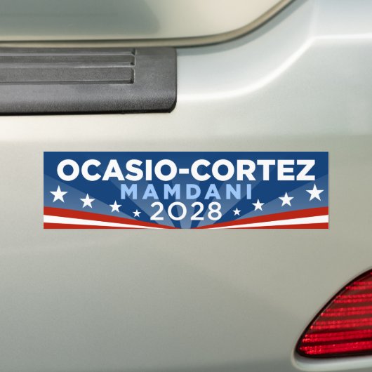 Alexandria Ocasio-Cortez AOC Zohran Mamdani 2028 バンパーステッカー (車上)