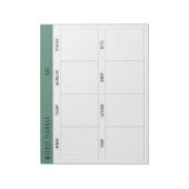 Alexandrite Teal Simple Modern Weekly Planner ノートパッド (回転)