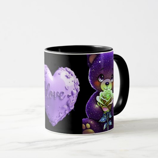 AlexDizaine Enchanted Purple Bears Coffee Mug  マグカップ (正面右)