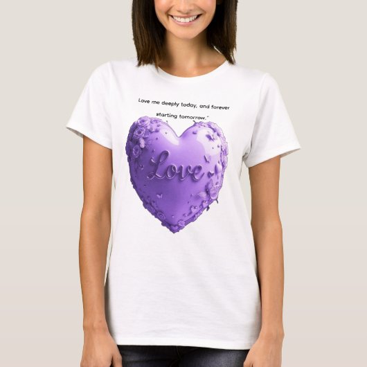 AlexDizaine "Eternal Love" 3D Lavender Heart T-Shi Tシャツ (正面)
