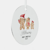 Alexia Personalized Baby's First Christmas メタルオーナメント (正面右)