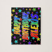 「ALEXIS」名、おもしろい「ハッピーバースデー」 ジグソーパズル (縦)