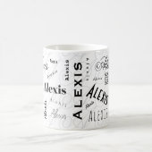 Alexis Custom Name  Black White Coffee Mug コーヒーマグカップ (中央)