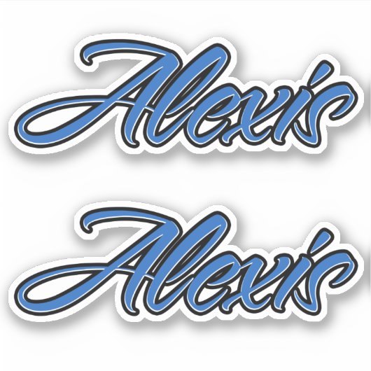 Alexis Name blue Aufkleber Sticker Stickerset シール (正面)