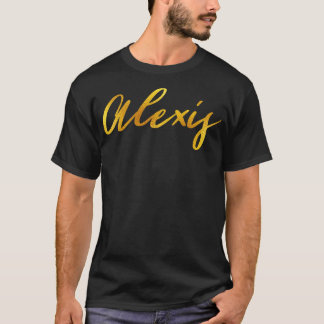 Alexis Name Handレタリング(金ゴールド文字) Tシャツ