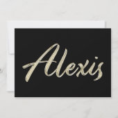 Alexis Name white gold Handwriting Karte カード (正面)