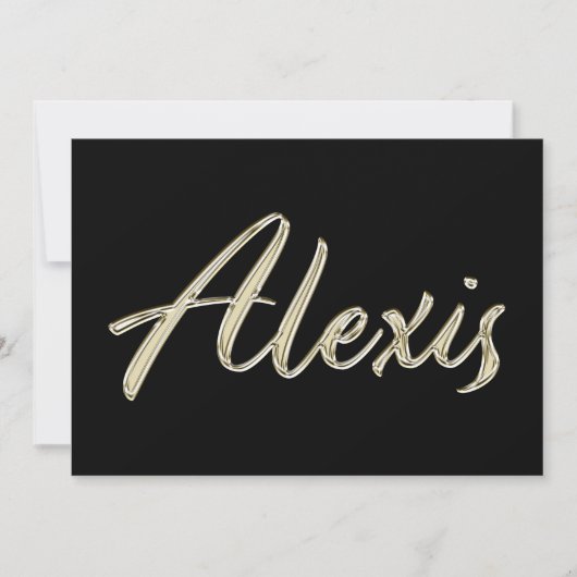 Alexis Name white gold Handwriting Karte カード (正面)