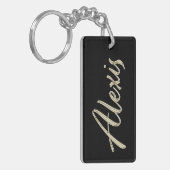 Alexis Name whitegold Schlüsselanhänger Anhänger キーホルダー (正面左)