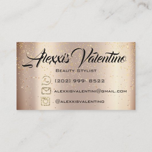 Alexxisメイクアップ眉毛まばたきグリッタードリップワクシング 名刺 (裏面)