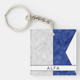 Alfa / Alphaフラグの名前を追加航海の キーホルダー