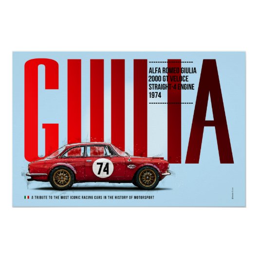 Alfa Giulia 2000 Tribute ポスター (正面)