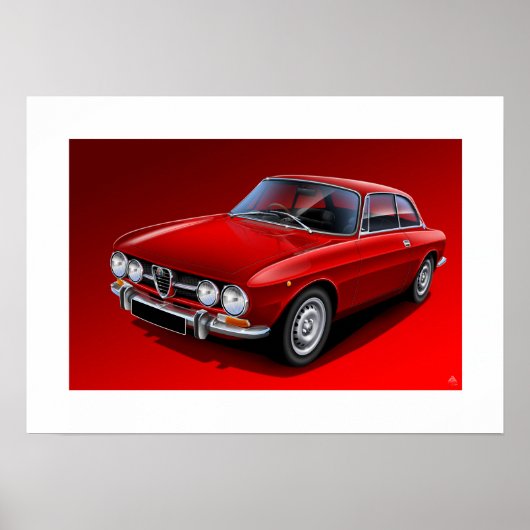 Alfa Romeo 1750 GTVポスターイラストレーション ポスター (正面)