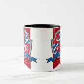 Alfie crest dog red blue name意味A mug ツートーンマグカップ (中央)