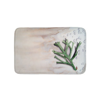 Alfombra de baño con acuarela de alga バスマット