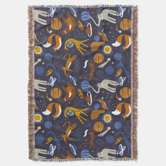 Alfombra de la colección Animals Outer Space スローブランケット (正面縦)