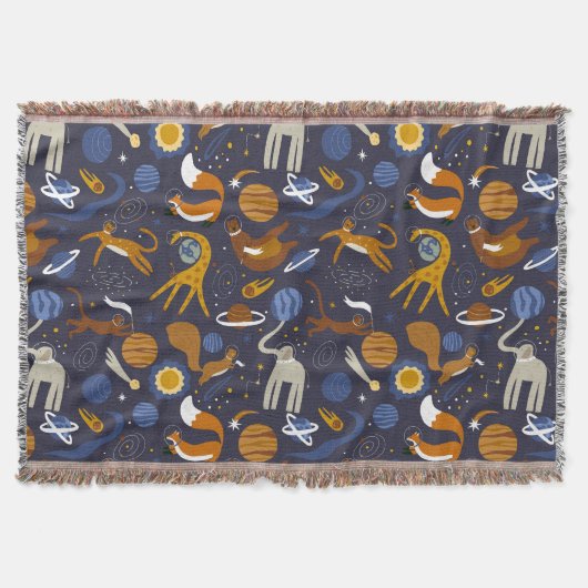 Alfombra de la colección Animals Outer Space スローブランケット (正面)