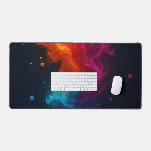 alfombrilla de fuego multicolor デスクマット (キーボード&マウス)