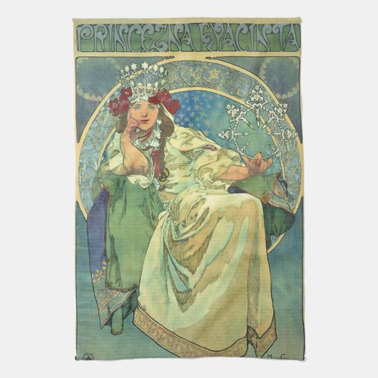 Alfons Mucha , “ Princess Hyacinth ” キッチンタオル (縦)