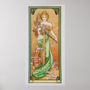 Alfons Mucha - Spring 1900 ポスター