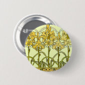 Alfonse Mucha Art Nouveau lily pattern classic 缶バッジ (正面&裏面)