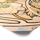 Alfonse Mucha Art Nouveau Peonies ポスター (角)