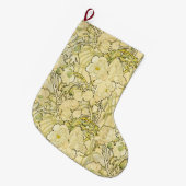 Alfonse Mucha Art Nouveau Peonies Botanical Art ラージクリスマスストッキング (正面 (吊り時))