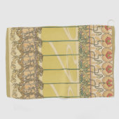 Alfonse Mucha Poppies Art Nouveau Floral Wallpaper ゴルフタオル (横)