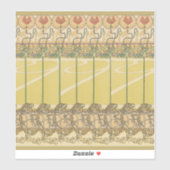 Alfonse Mucha Poppies Art Nouveau Floral Wallpaper シール (シート)