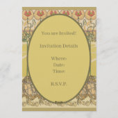 Alfonse Mucha Poppies Art Nouveau Floral Wallpaper 招待状 (裏面)