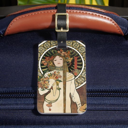 Alfonse Mucha Trappistine Nouveau ラゲッジタグ (正面インサイチュ2)