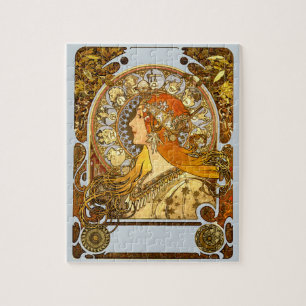 Alfonse Mucha Zodiac Art Nouveau Woman ジグソーパズル