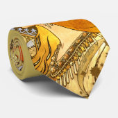 Alfonse Mucha Zodiac Art Nouveau Woman ネクタイ (ロール)