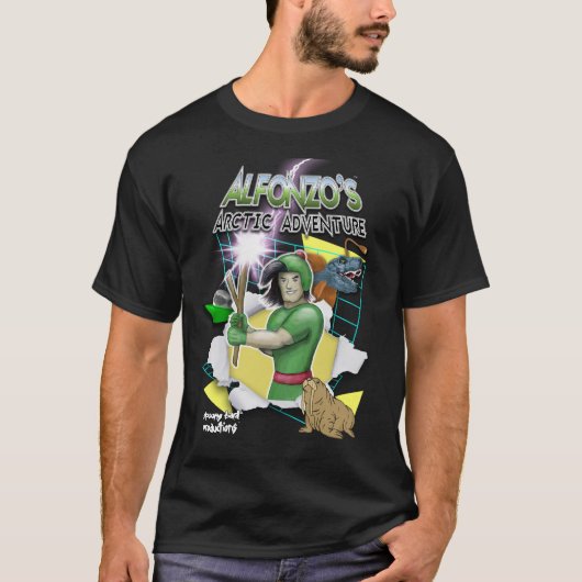 Alfonzoの北極冒険80sのスタイル Tシャツ (正面)