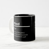Alfred Boy Name Definition Personalized Mug ツートーンマグカップ (正面左)