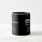 Alfred Boy Name Definition Personalized Mug ツートーンマグカップ (中央)