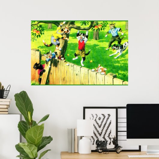 Alfred Mainzer cats登山とリンゴの木 ポスター (ホームオフィス)