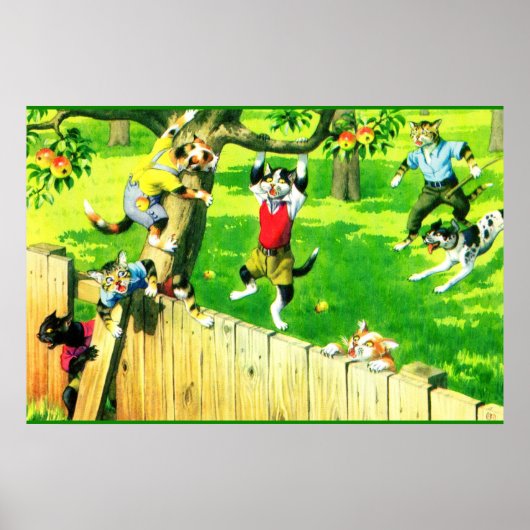 Alfred Mainzer cats登山とリンゴの木 ポスター (正面)